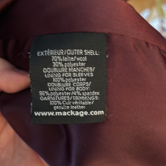 MACKAGE Magenta Wool Coat Size XS - Picture 9 of 13